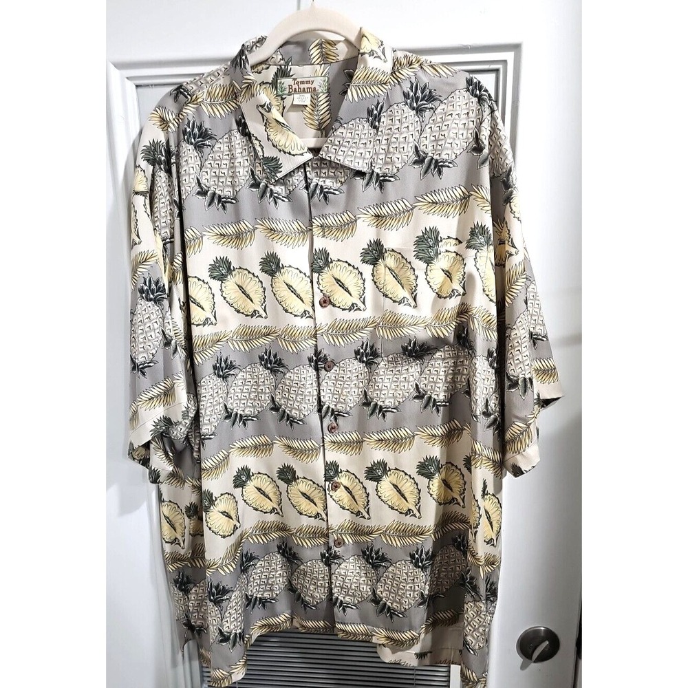 Tommy Bahama Mens 2XL Pineapple Band Print on Silk/Mint